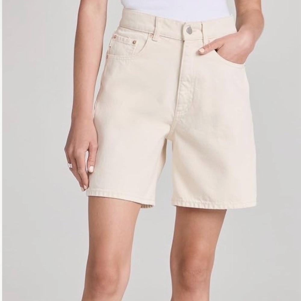 DL1961 High-Rise Cream Denim Shorts